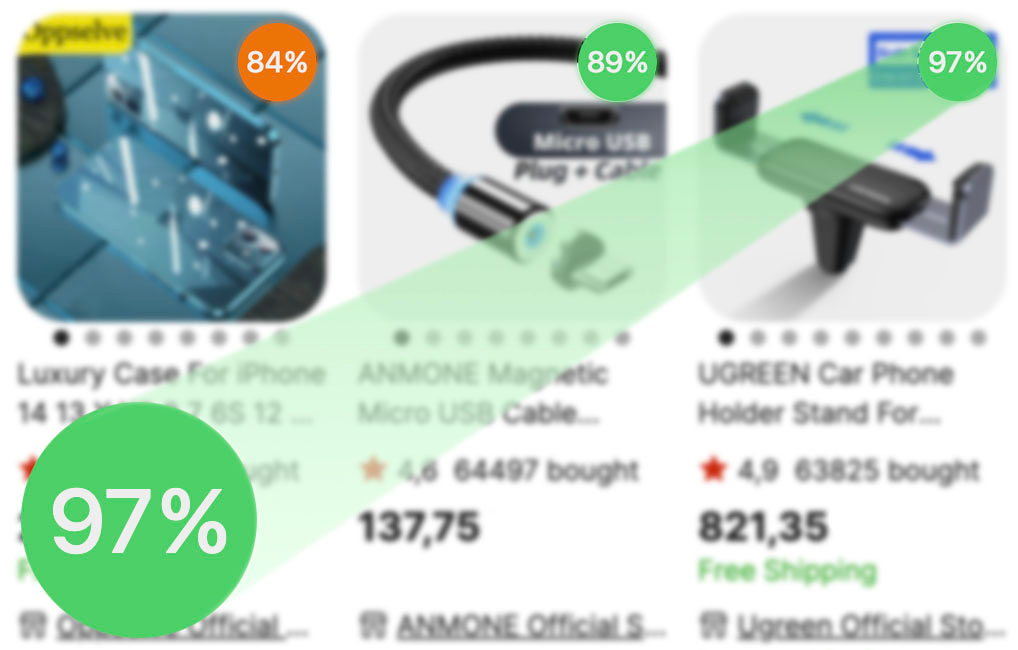 Hodnocení prodejce Aliexpress u každého produktu