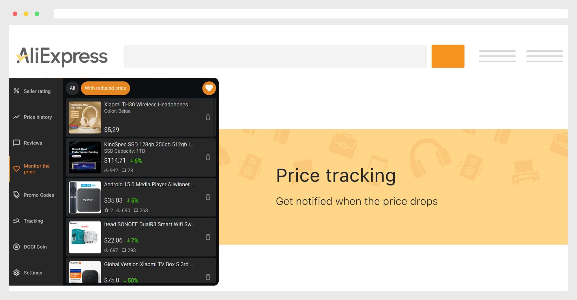 Monitor the shipping