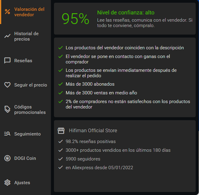 Verificación del vendedor de Aliexpress y cálculo de la calificación real Verificación del vendedor de Aliexpress y cálculo de la evaluación real