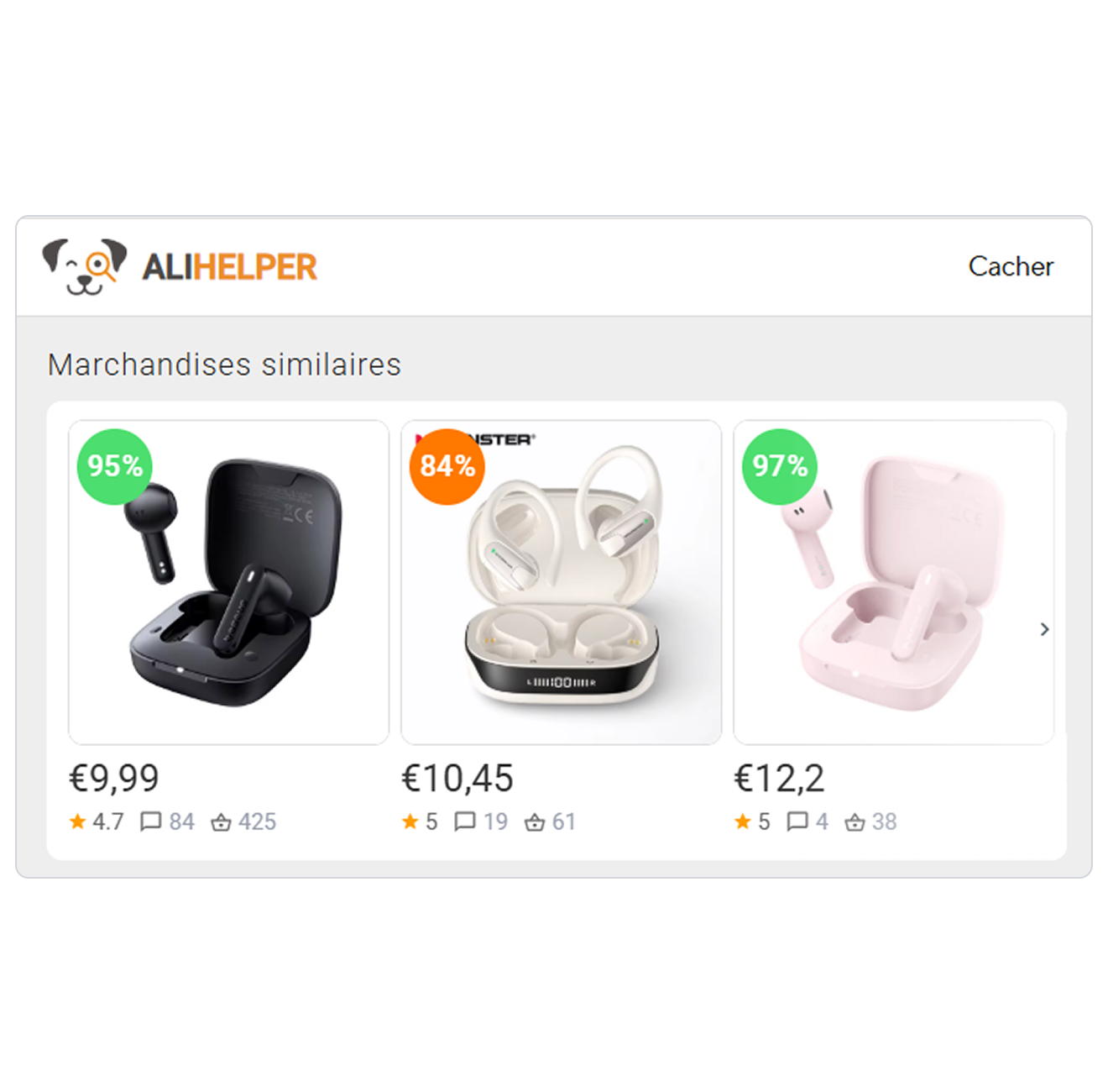 Liste de produits similaires