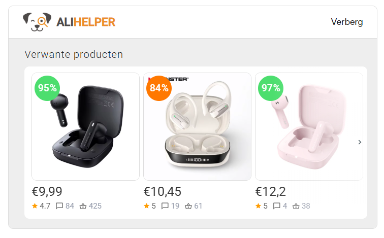 Lijst met vergelijkbare producten