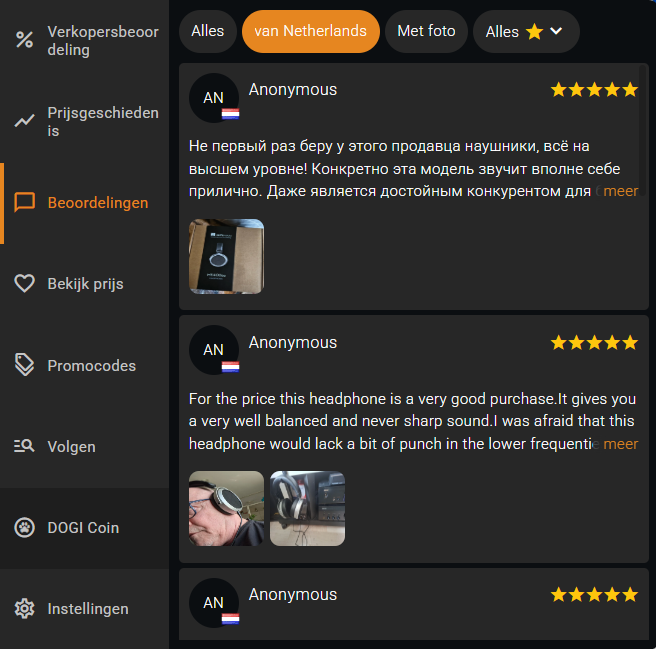 Gemakkelijk beoordelingen bekijken