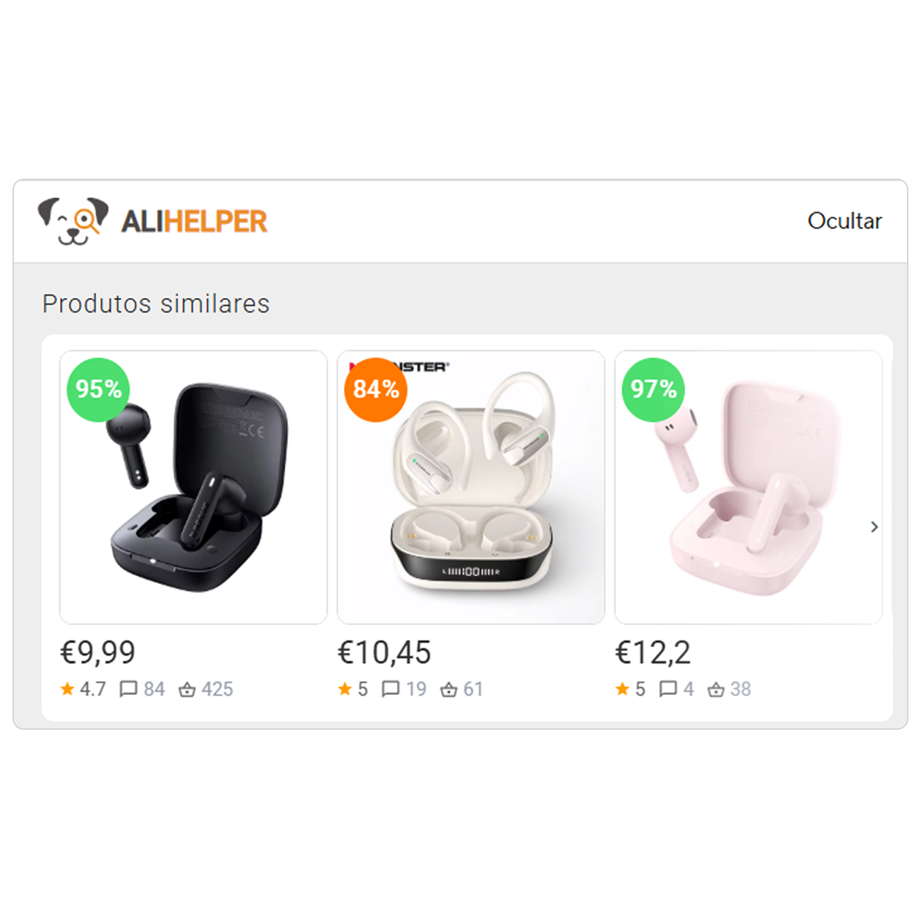 Lista de produtos similares